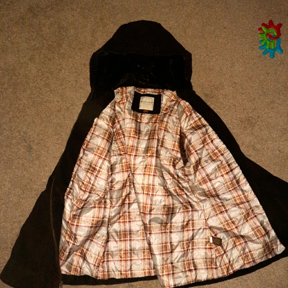 Women's warm fur and denim hoddie jacket